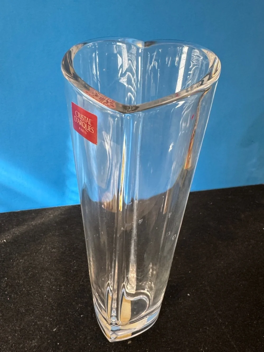 Cristal d'Arques Clear heart shape Glass Vase made in France